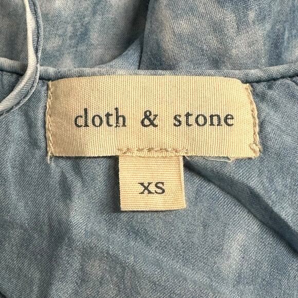 Cloth & Stone Anthropologie Top Womens XS Blue Acid Wash Tank Beach Festival - Picture 6 of 8